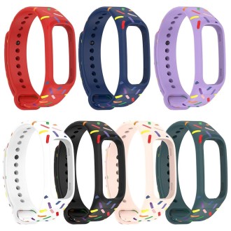 For OPPO Band Sports Rainbow Dots Silicone Watch Band(Purple)