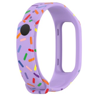 For OPPO Band Sports Rainbow Dots Silicone Watch Band(Purple)