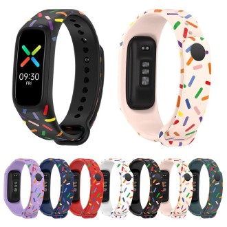 For OPPO Band Sports Rainbow Dots Silicone Watch Band(Purple)