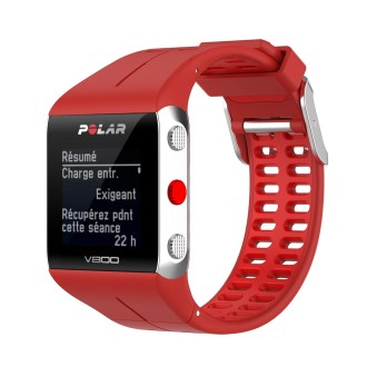 For Polar V800 GPS Smart Watch Two-color Steel Buckle Watch Band(Red+Red)