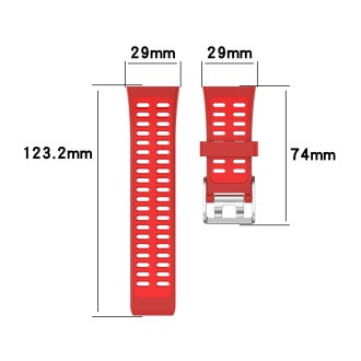 For Polar V800 GPS Smart Watch Two-color Steel Buckle Watch Band(Red+Red)