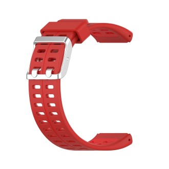 For Polar V800 GPS Smart Watch Two-color Steel Buckle Watch Band(Red+Red)