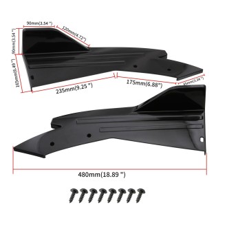 Car Universal Rear Corner Cover Rear Bumper Protective Corner Rear Lip Rear Shovel(Black)