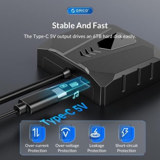 ORICO UTS2 USB 2.0 2.5-inch SATA HDD Adapter with Silicone Case, Cable Length:0.3m