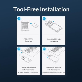 ORICO UTS1 Type-C / USB-C USB 3.0 2.5-inch SATA HDD Adapter with Silicone Case, Cable Length:0.3m