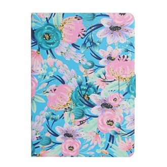 For Samsung Galaxy Tab S6  Flower Pattern Horizontal Flip Leather Case with Card Slots & Holder(Pink Flower)