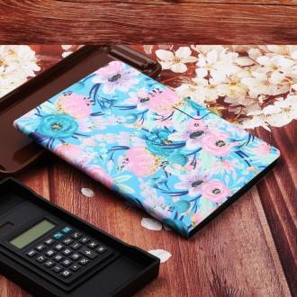 For Samsung Galaxy Tab S6  Flower Pattern Horizontal Flip Leather Case with Card Slots & Holder(Pink Flower)