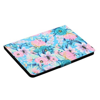 For Samsung Galaxy Tab S6  Flower Pattern Horizontal Flip Leather Case with Card Slots & Holder(Pink Flower)