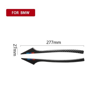 Three Color A Carbon Fiber Car Rearview Mirror Bumper Strip Decorative Sticker for BMW 5 Series E60 2008-2010 / F10 2011-2017 / 