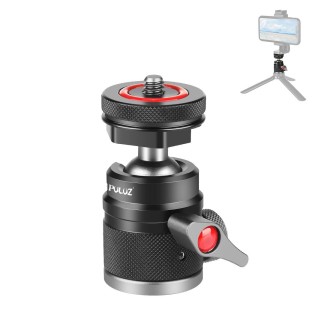 PULUZ Aluminum Alloy Ball Head Tripod Mount with Cold Shoe Base(Black)