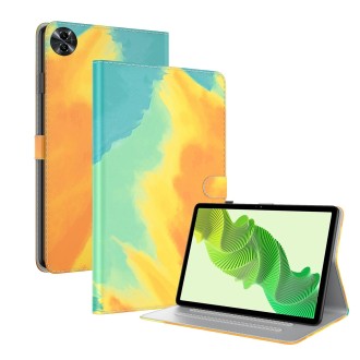 For Realme Pad 2 Watercolor Pattern Flip Leather Tablet Case(Autumn Leaves)