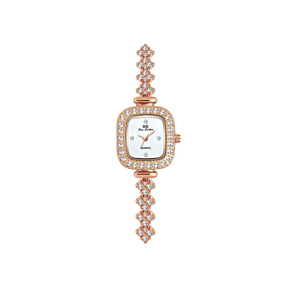 BS Bee Sister FA1518  Women Diamond Watch Bracelet Watch(Rose Gold)