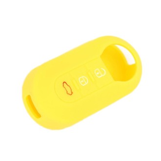 For Fiat 500 2pcs Folding 3 Button Remote Control Silicone Case(Yellow)