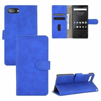 For BlackBerry KEY2 Solid Color Skin Feel Magnetic Buckle Horizontal Flip Calf Texture PU Leather Case with Holder & Card Slots 