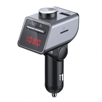 Q18 Multifunctional Car Dual USB Charger MP3 Music Player Bluetooth FM Transmitter (Grey)