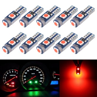 10 in 1 Car T5 0.2W DC12V Instrument Panel LED Decorative Light(Red Light)