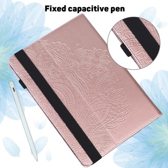 For Amazon Fire Max 11 Peacock Embossed Pattern Leather Tablet Case(Rose Gold)