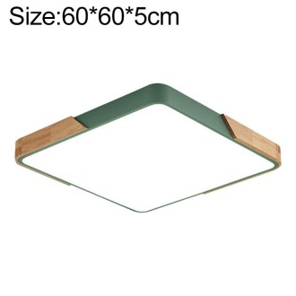 Wood Macaron LED Square Ceiling Lamp, Stepless Dimming, Size:60cm(Green)