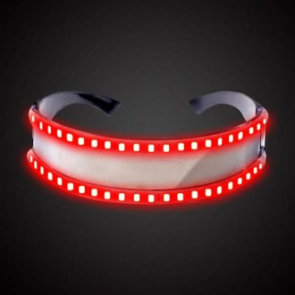 LED Glasses Luminous Party Classic Toys for Dance DJ Party Mask Costumes Props Gloves(Red glow)