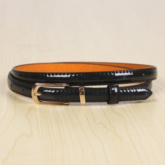 Women Thin Section Waist Belt Versatile Pin Buckle Slim Waist Band(Black)