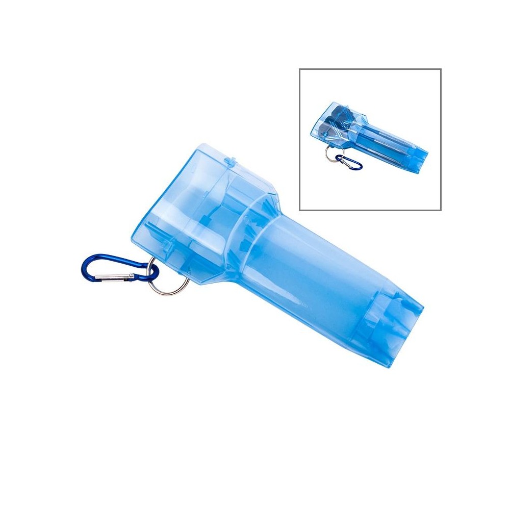 Sports Portable Dart Box Plastic Transparent Container Storage Darts Case with Key Buckle(Blue)