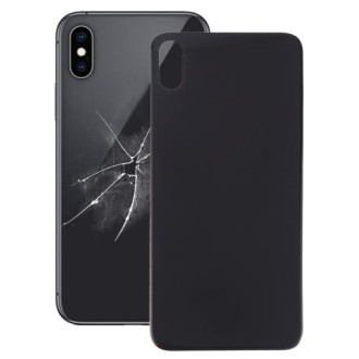 Easy Replacement Big Camera Hole Glass Back Battery Cover with Adhesive for iPhone X(Black)