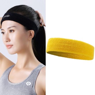 Enochle Sports Sweat-Absorbent Headband Combed Cotton Knitted Sweatband(Yellow)