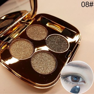 Professional  Eye Makeup Eyeshadow Palette Gold Smoky Cosmetics Makeup Palette Diamond Bright Glitter Eye Shadow(8)