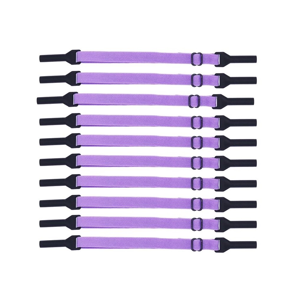 10pcs Long Style Glasses Non-Slip Rope Adjustable Elastic Sports Legs Anti-Drop Fixed Strap(Light Purple)