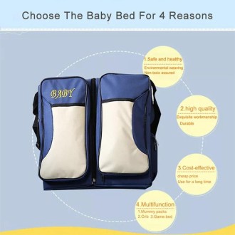 Newborn Baby Portable Travel Foldable Bed Mummy Pack Bag(Gey Blue)