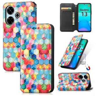 For Redmi 13 4G CaseNeo Colorful Magnetic Leather Phone Case(Magic Space)