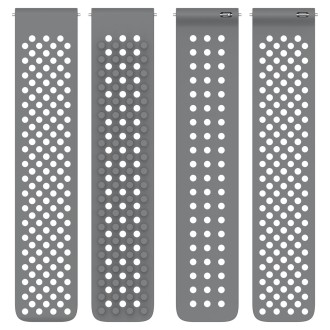 For  SUUNTO 9 Peak 22mm Holes Breathable 3D Dots Silicone Watch Band(White+Grey)