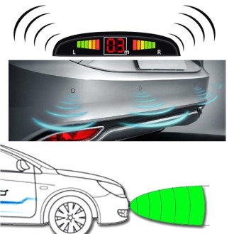 Car Buzzer Reverse Backup Radar System - Premium Quality 4 Parking Sensors Car Reverse Backup Radar System with LCD Display(Brow