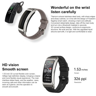 Original Huawei TalkBand B7 Smart Bracelet, 1.53 inch Screen, Support Bluetooth Call / Heart Rate / Blood Oxygen / Sleep Monitor