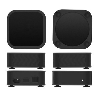 T7 Set-top Box Silicone Case Anti-drop Dust-proof Protective Sleeve for Apple TV 4K(Black)