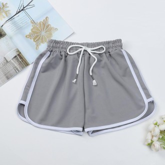 Women Casual Loose Outerwear High Waist Straight Yoga Shorts, Size: XL(Light Grey)