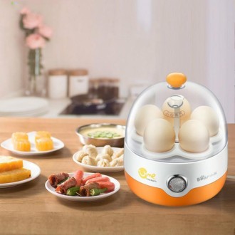 Automatic Power off Cooking Egg Mini Dingle-layer Multi-function Stainless Steel Breakfast Machine, CN Plug, 220V(Orange)