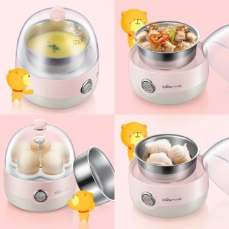 Automatic Power off Cooking Egg Mini Dingle-layer Multi-function Stainless Steel Breakfast Machine, CN Plug, 220V(Orange)