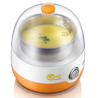 Automatic Power off Cooking Egg Mini Dingle-layer Multi-function Stainless Steel Breakfast Machine, CN Plug, 220V(Orange)