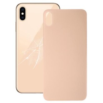 Easy Replacement Big Camera Hole Glass Back Battery Cover with Adhesive for iPhone XS Max(Gold)