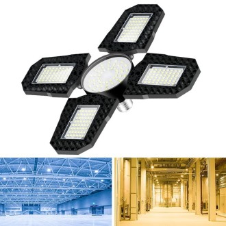 150W LED Garage Light Factory Warehouse Folding Four-Leaf Lamp(Warm White Light)