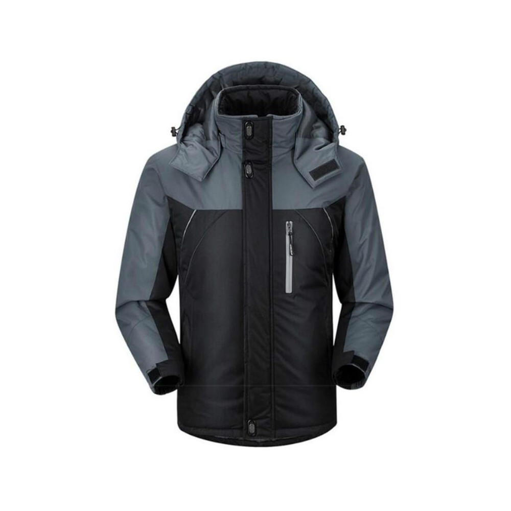 Men Winter Thick Fleece Waterproof Outwear Down Jackets Coats, Size: XXXXL(Black)