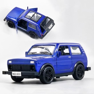 1:36 Alloy Car Model Three Open Door Small Car Toys Cake Ornaments(Deep Blue)