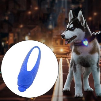 LED Night Light Pet Safety Collar Silicone Pendant (Blue)