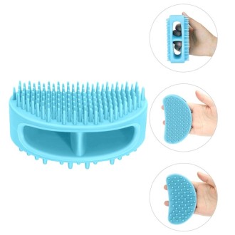 Pet Cleaning Silicone Bath Brush Pet Massage Cleaning Brush(Light Blue)