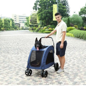 DODOPET Outdoor Portable Foldable Large Dog Pet Trolley(Blue)