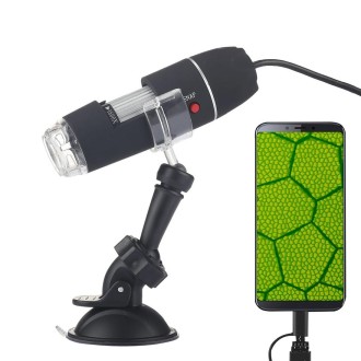 1600X Magnifier HD 0.3MP Image Sensor 2 in 1 USB Digital Microscope with 8 LED & Professional Stand