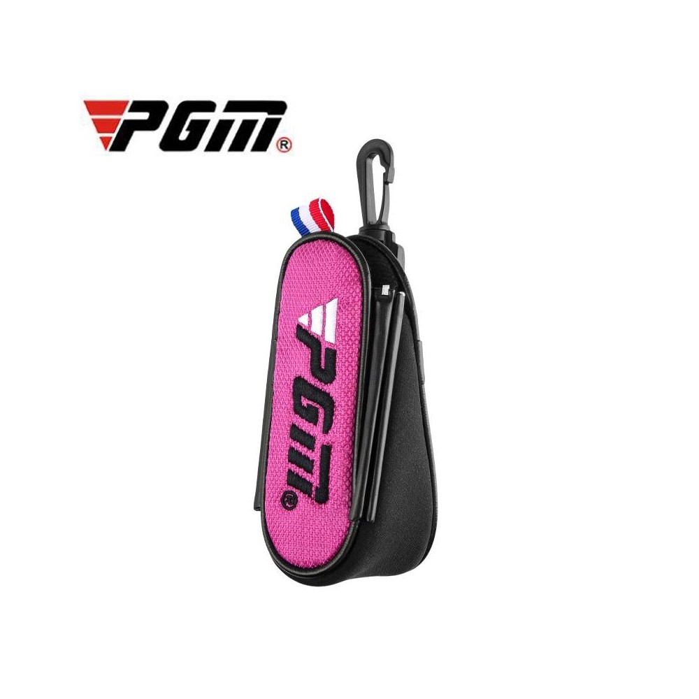 PGM SOB005 Golf Ball Bag Light Waist Bag Magnetic Suction Mini Ball Bag(Pink)