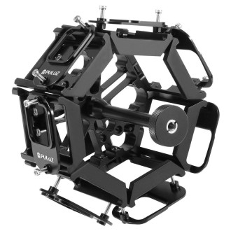 PULUZ  8 in 1 All View Panorama Frame CNC Aluminum Alloy Protective Cage with Screw for GoPro HERO7 /6 /5(Black)