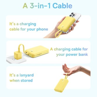 Baseus 10000mAh 20W 8 Pin Magnetic Fast Charging Power Bank(Lemon Yellow)